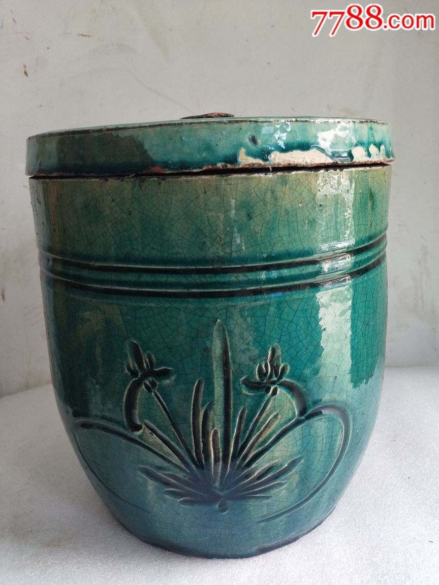 铜官窑绿釉缸