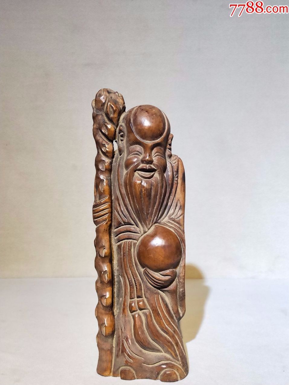 清代木雕根雕寿星案摆