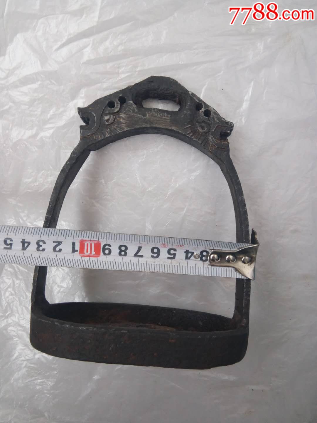 民国时期遗留手工制双龙铁马镫