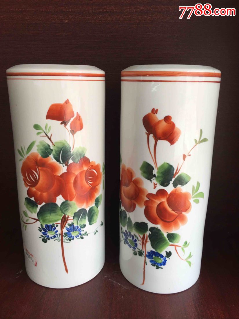 50年代牡丹帽筒一对_彩绘瓷/彩瓷_第10张_7788瓷器