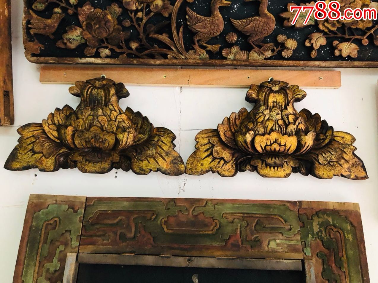 匾托鎏金精品老木雕老物件/古玩古董构建/尺寸;41.5/23-价格:1880元-se67132820-木雕花板-零售-7788收藏__收藏热线