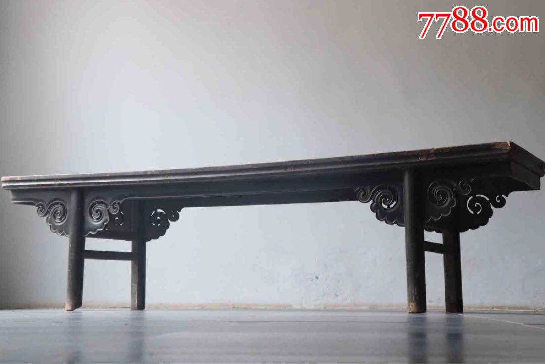 【云头凉塌】云卷云舒:规整硬气清代楠木:215,57,55_木床/木榻_以古为