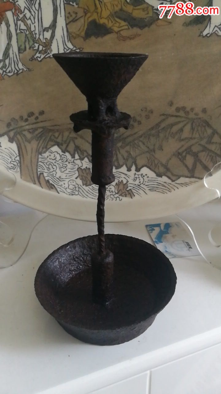 独杆老铁灯高脚老棉油灯