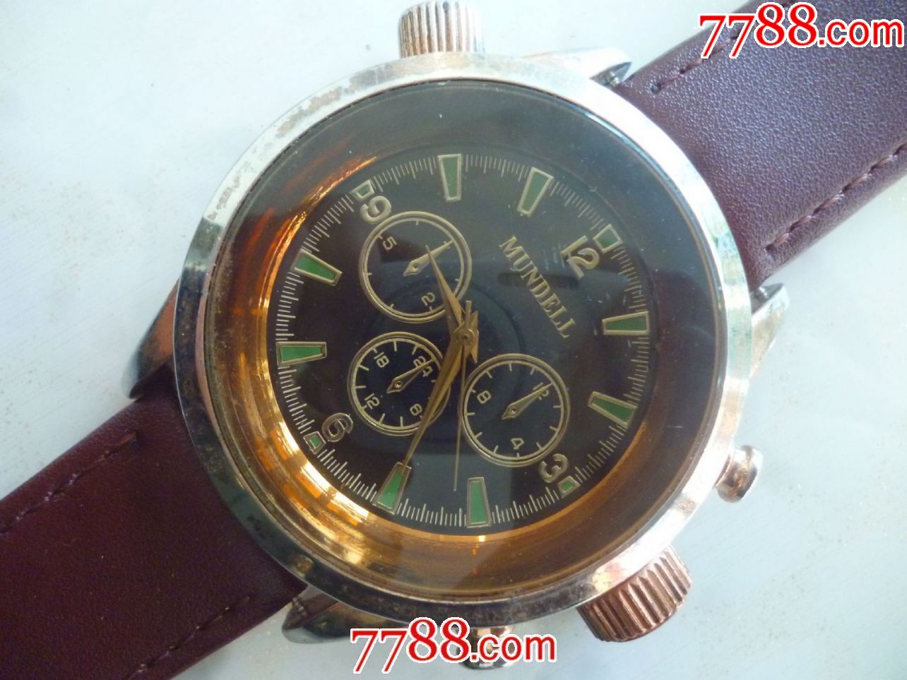 大漂亮美品玫瑰金镀金【mundell】男士古董老表一块!【很新!