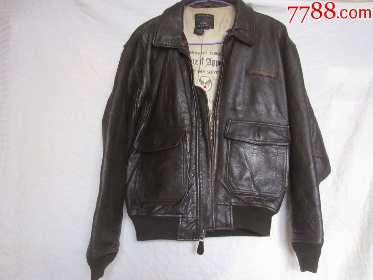 airex飞行夹克男式皮衣皮夹克飞行员皮夹克老式旧皮衣