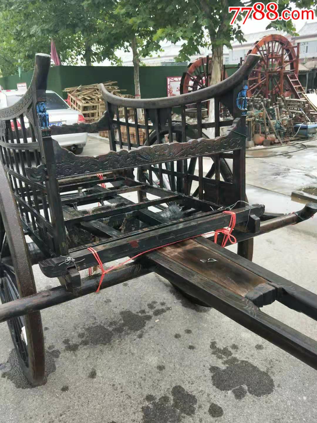 清代花梨木老战车