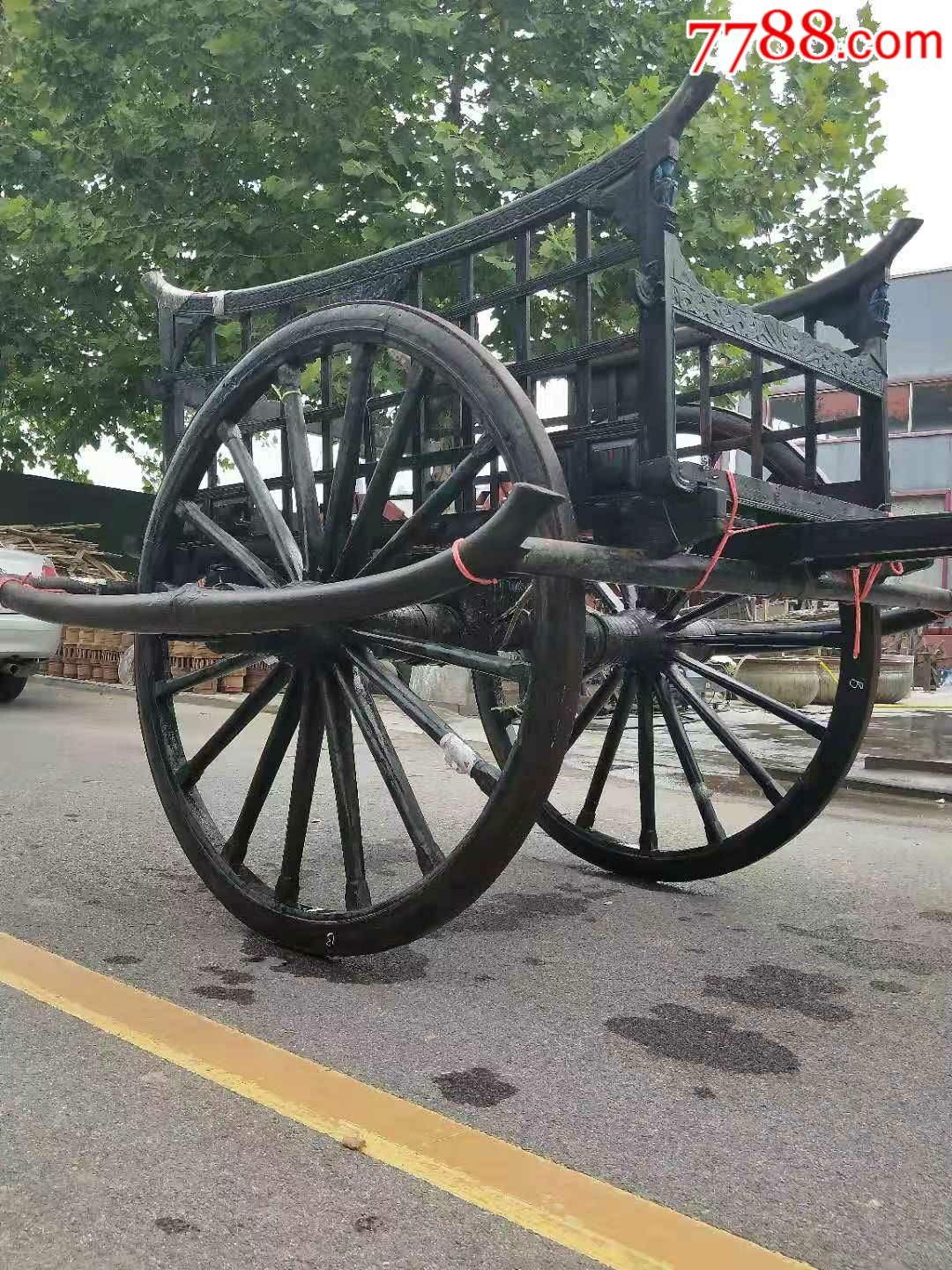 清代花梨木老战车