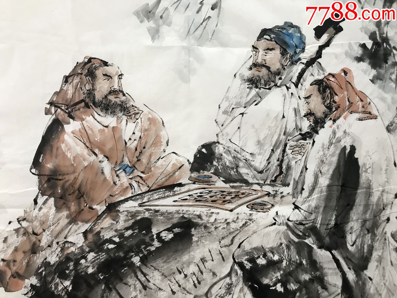 【真迹】人物画精品】章建国,中华美术家协会会员4尺水墨写意人物画1
