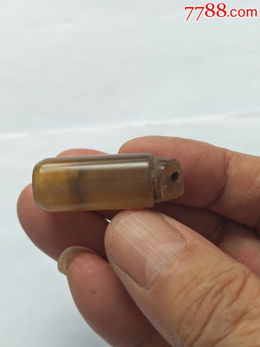 清代老玛瑙烟嘴长30径13残口