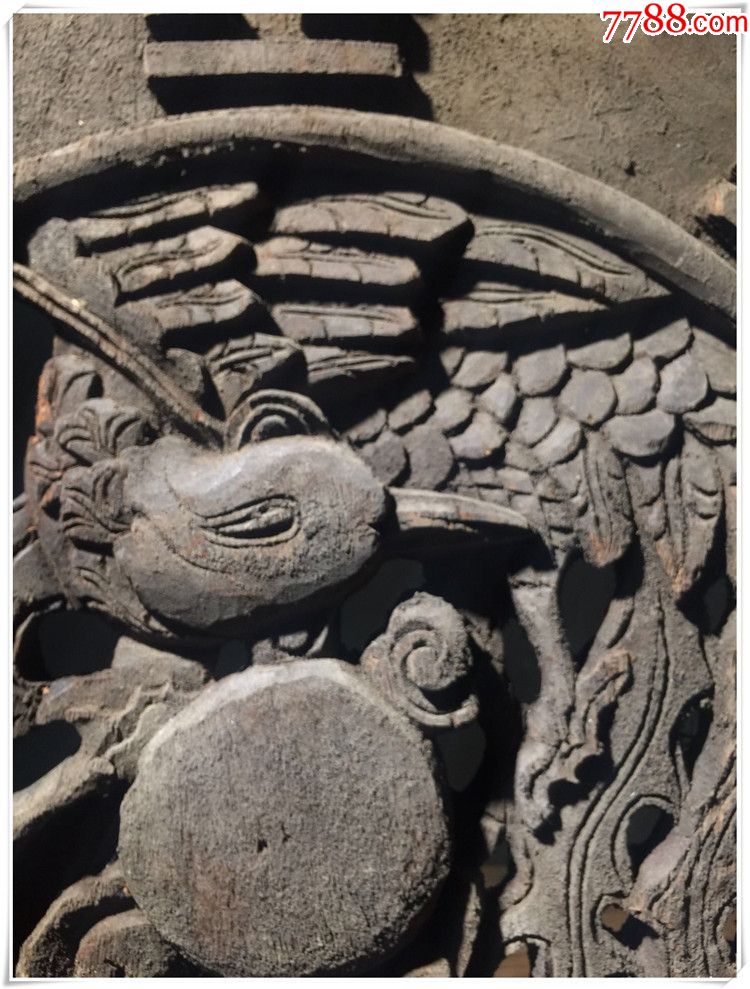 by2201凤栖梧八卦雕件清代老木雕木器古玩古董收藏