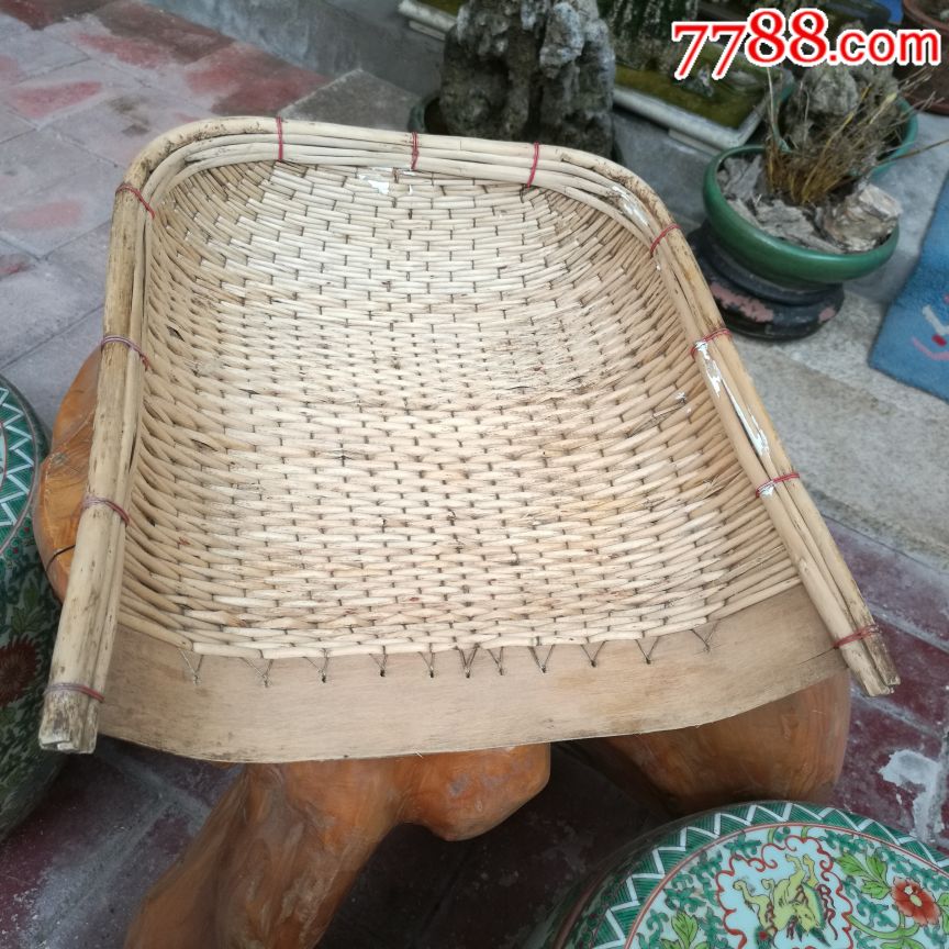 怀旧老物件民俗收藏影视道具敞口笸箩