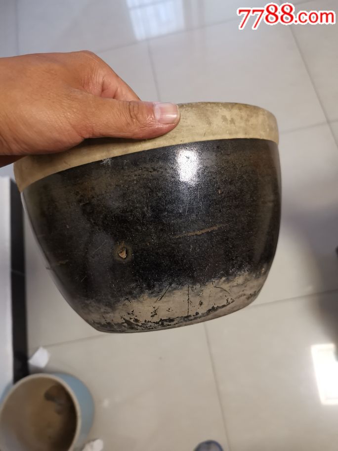 民国黑釉老缸