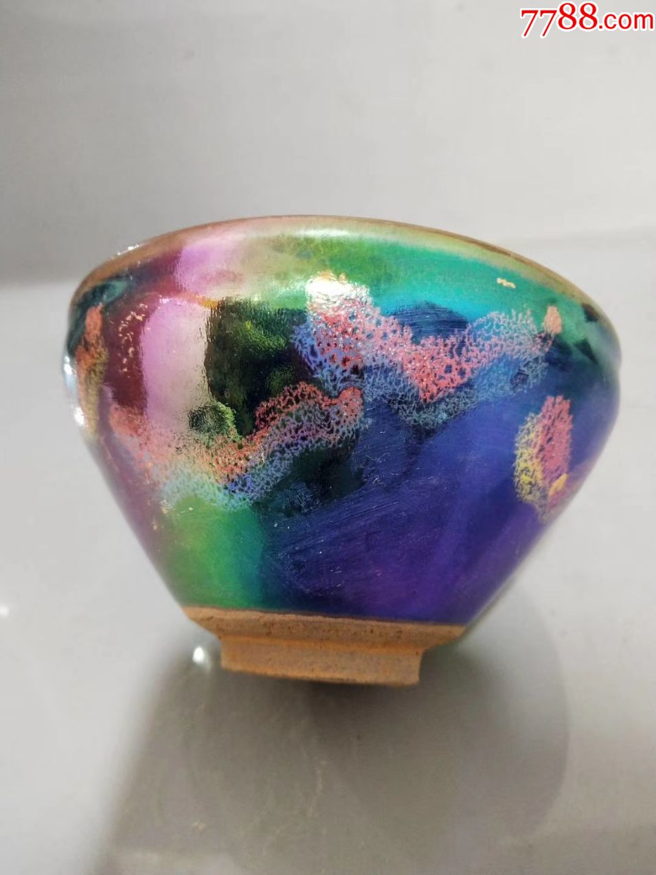 建窑七彩光珍珠釉碗