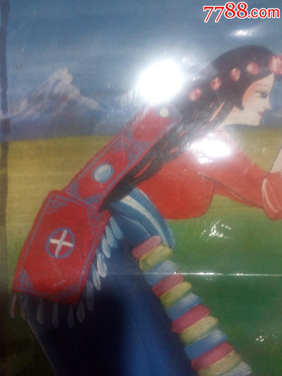 50-100年的水粉画,油画,少数民族美女人物画