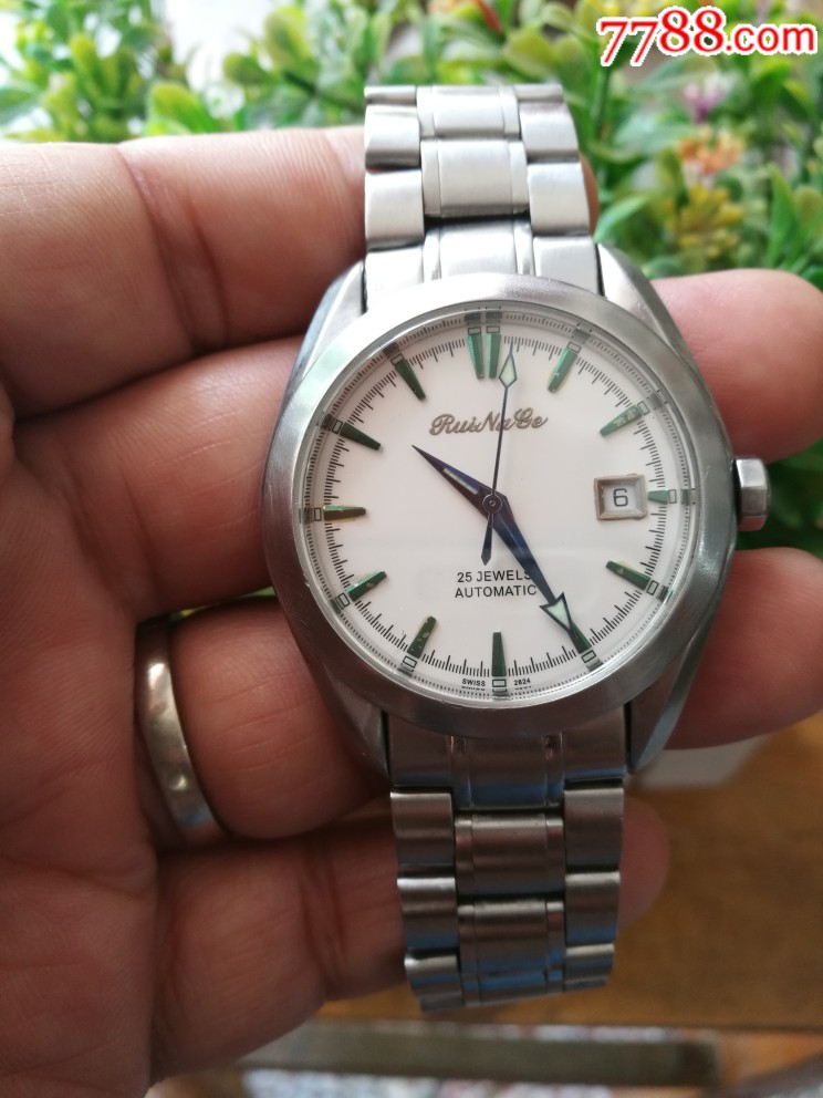 九成新瑞士瑞纳戈钛合金表壳eta2824-2机芯自动机械男表