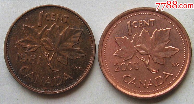 加拿大硬币1分二种