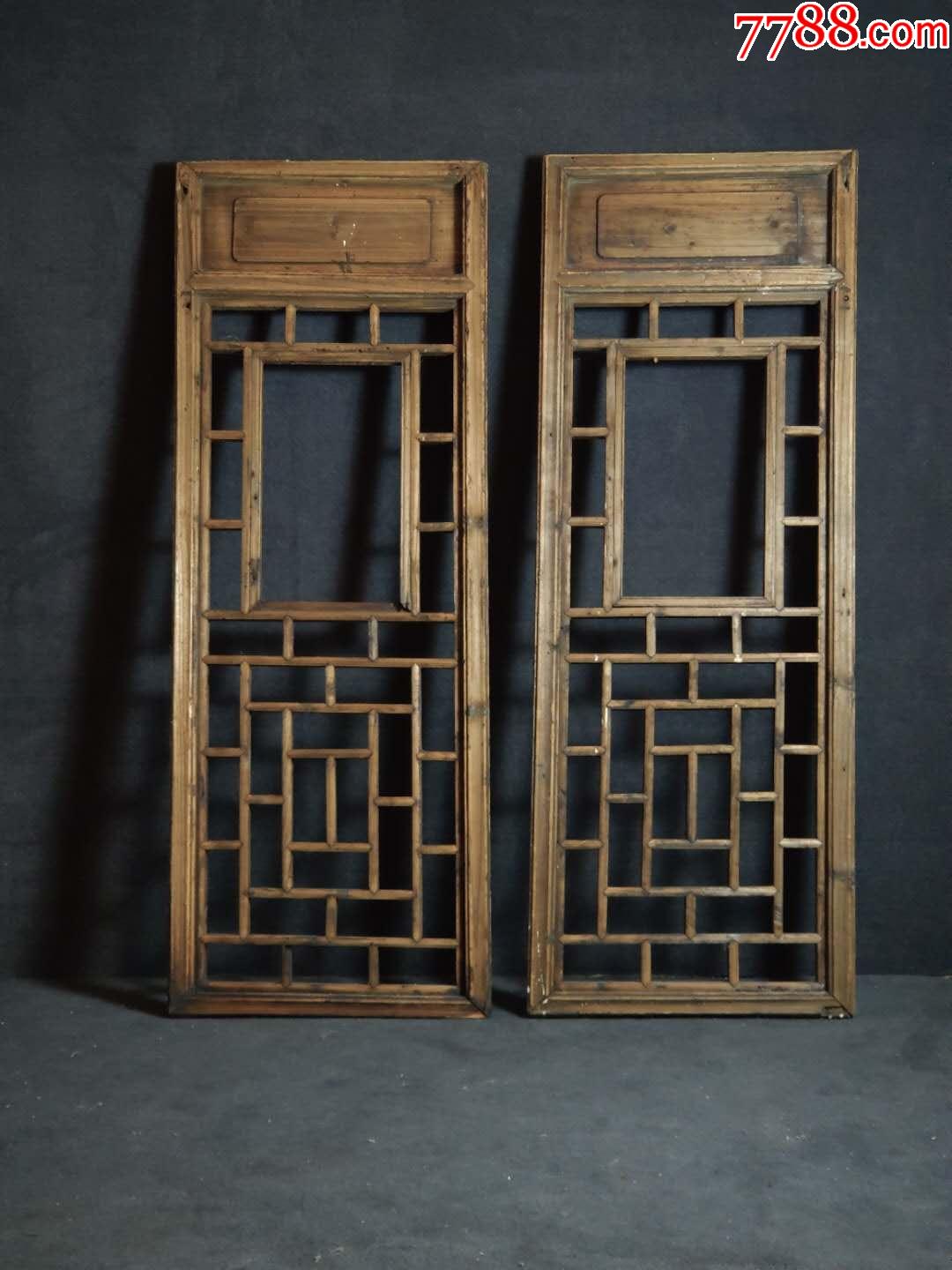 雅清苏工杉木格子门一对