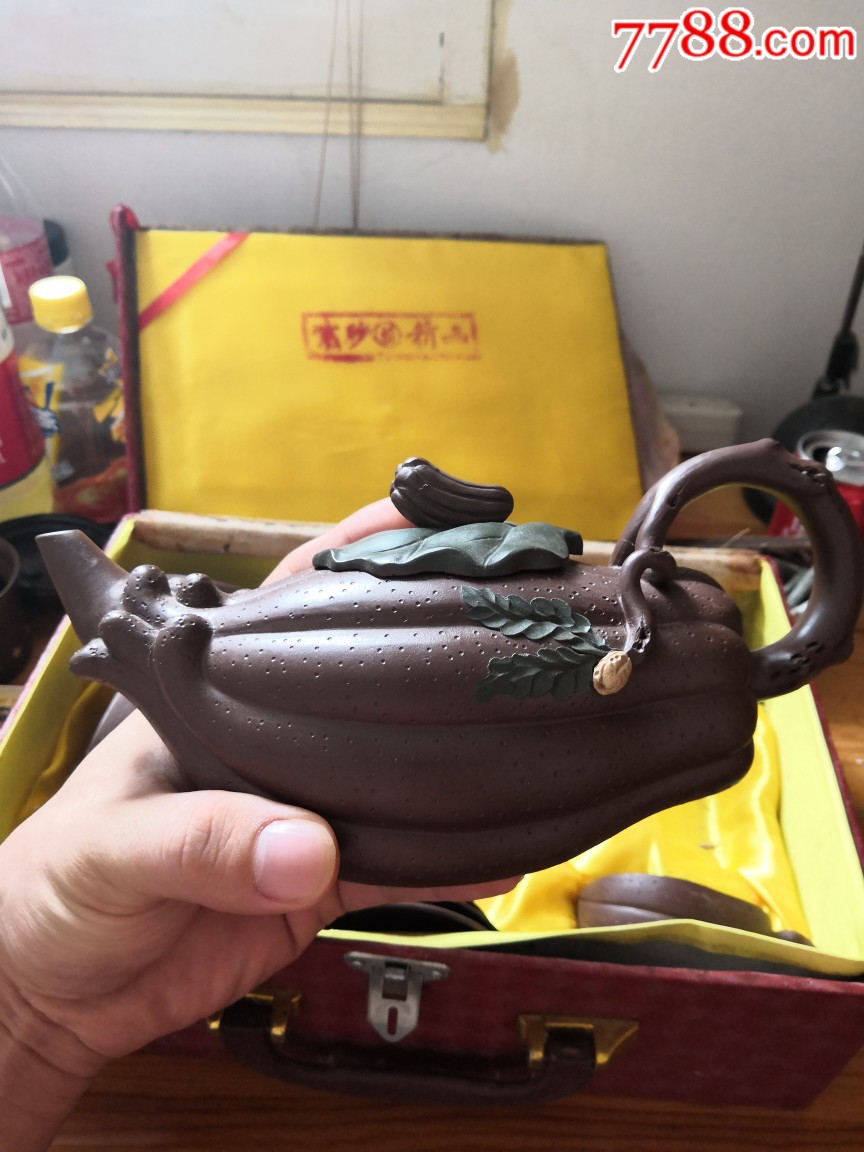 宜兴紫砂壶名家工艺美术师周志华作品一套佛手紫砂壶一套