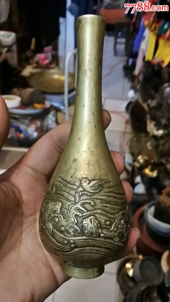 海浪纹飞鸟铜花瓶摆件_价格240元_第1张_7788商城__七七八八商品交易
