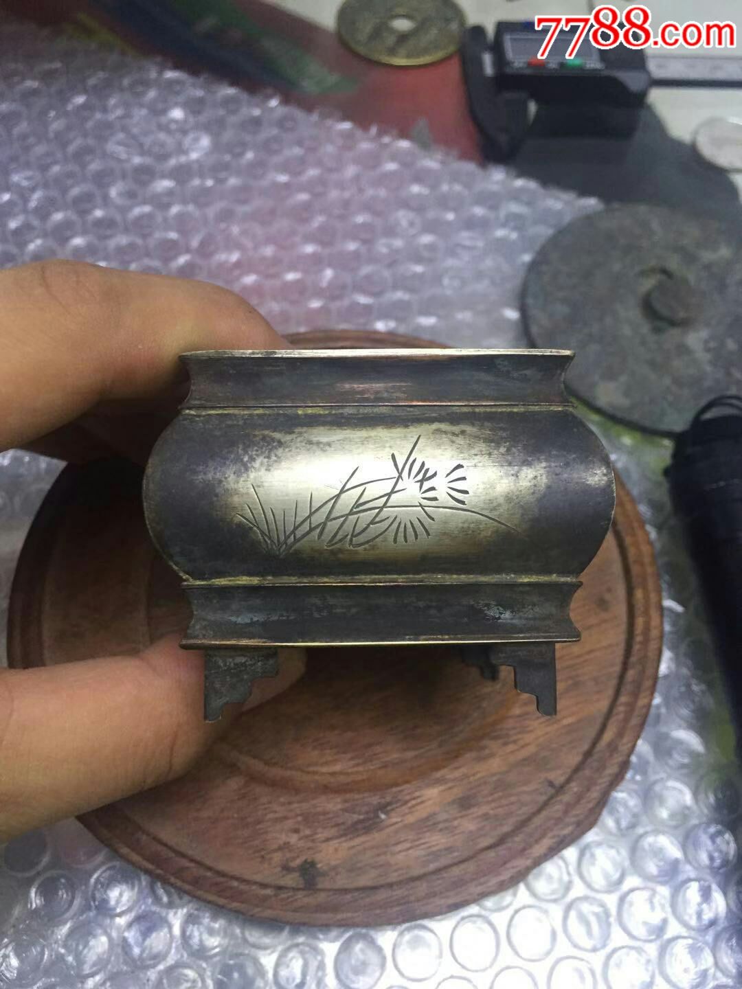 白铜香炉熏香炉子文房熏香