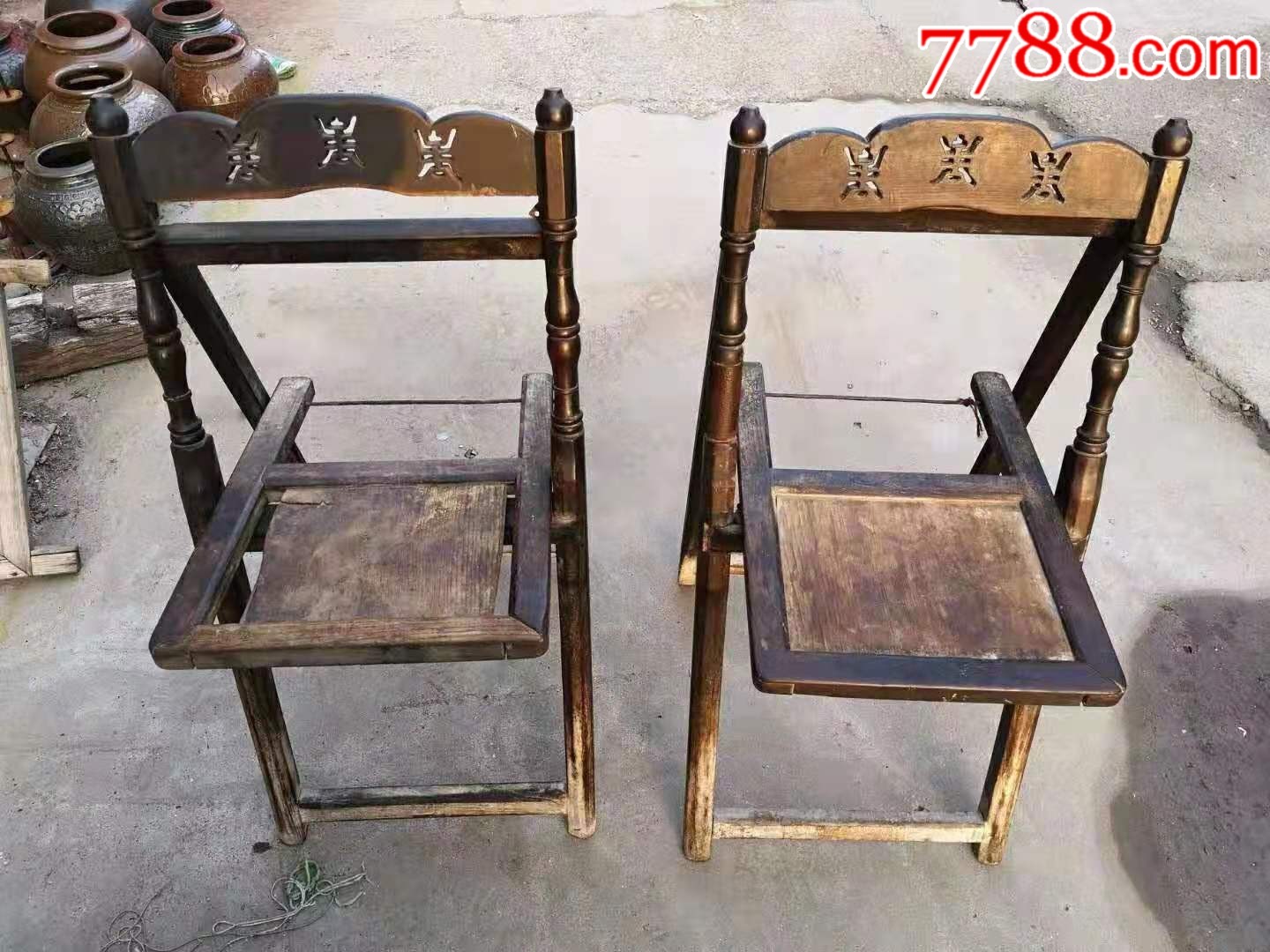 民国时期椅子一对皮克一流