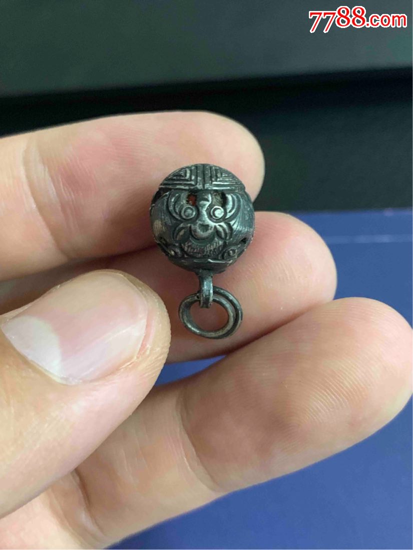 清代银扣子一枚工艺所见最好保真保老福寿双全题材