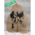 菩提叶画五幅此画是将珍贵的菩提叶除去叶肉留下叶脉晒干后在薄如蝉翼的叶(se67648168)_7788收藏__收藏热线