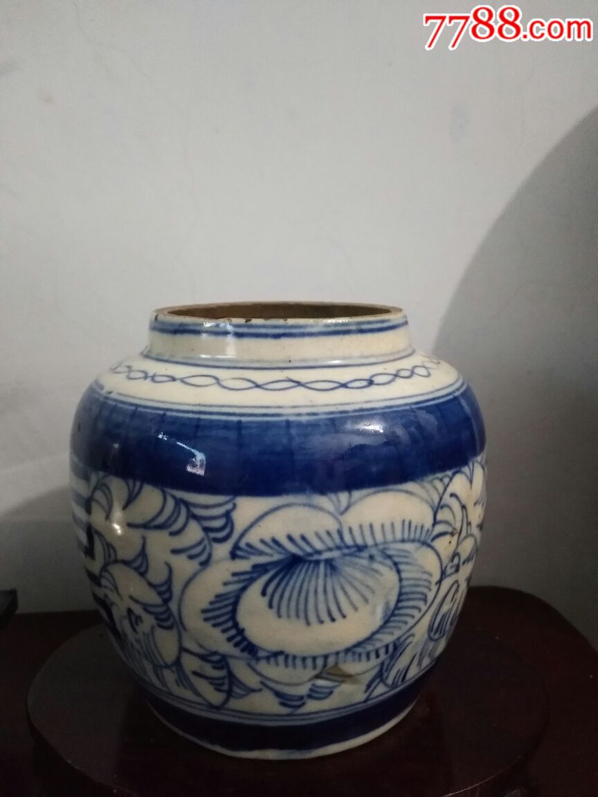 民国青花喜字罐