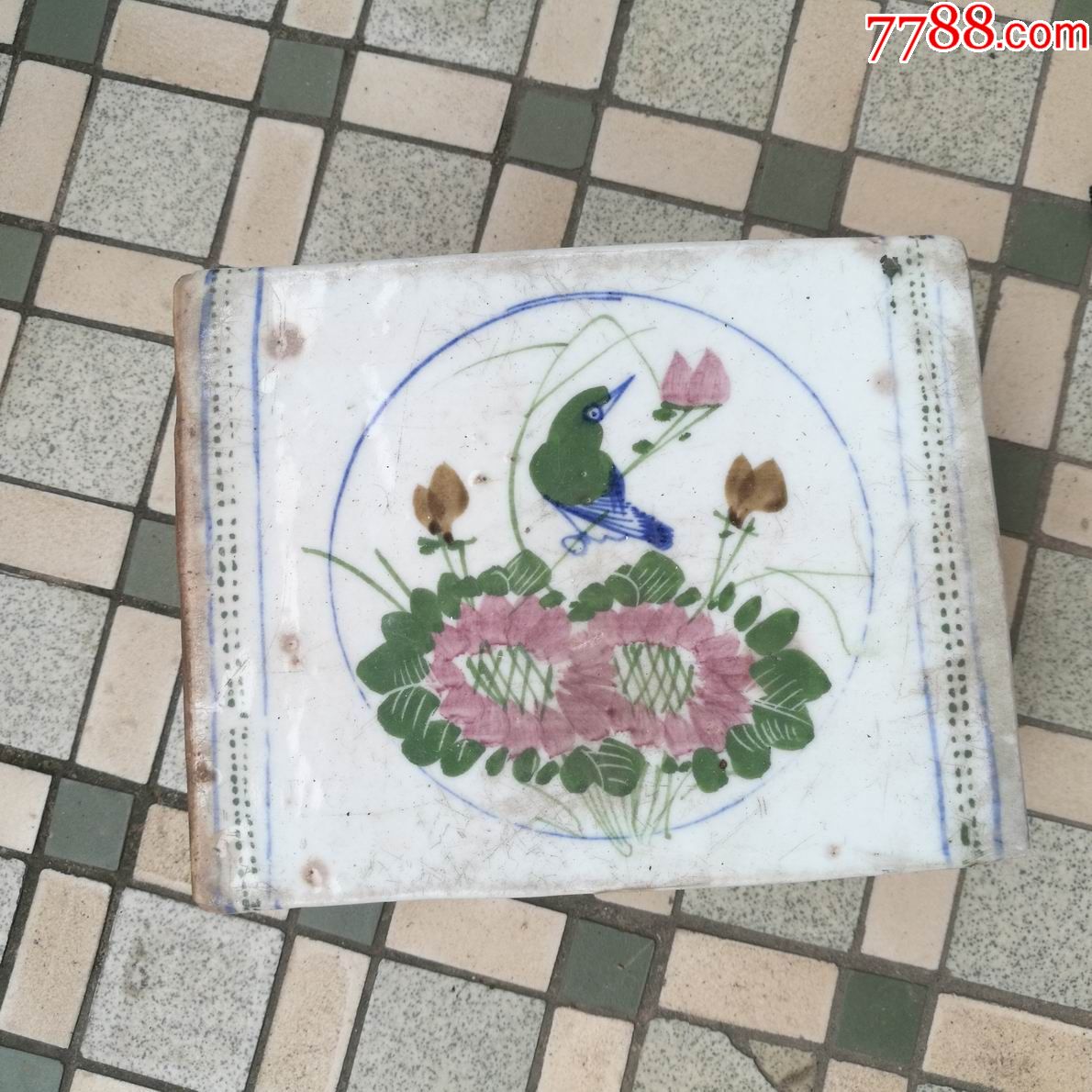 精品民国粉彩枕头