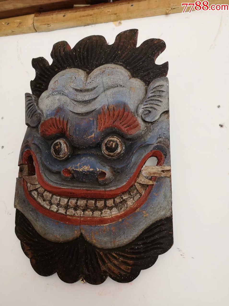 清代矿彩避邪面具,吞口