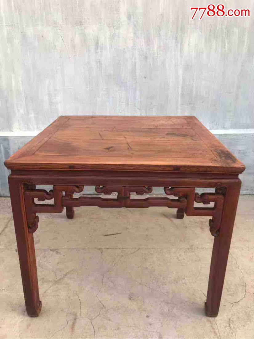 三十二勾好桌苏工清末民初血榉木八仙桌极品木纹甚为养眼
