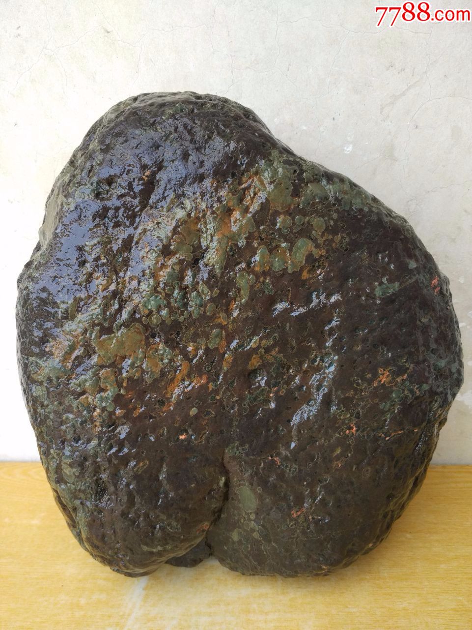 洛阳奇石361梅花石原石青梅连天立体花瓣深绿玉坑凹凸有致重约30斤