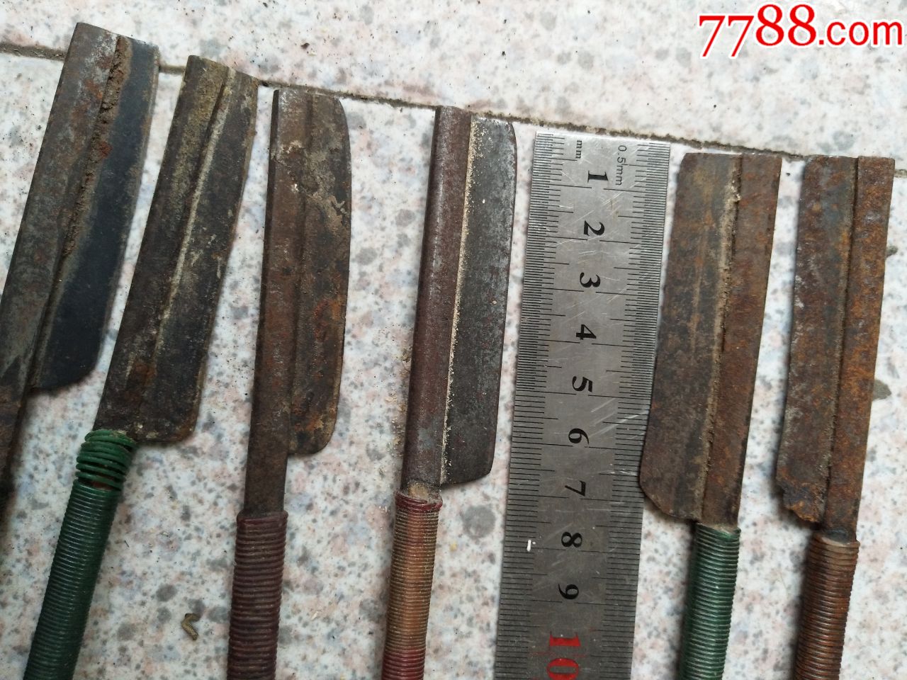 古代古董古玩民俗老款式物件二手怀旧理发刀剃须刀刮须刀8个
