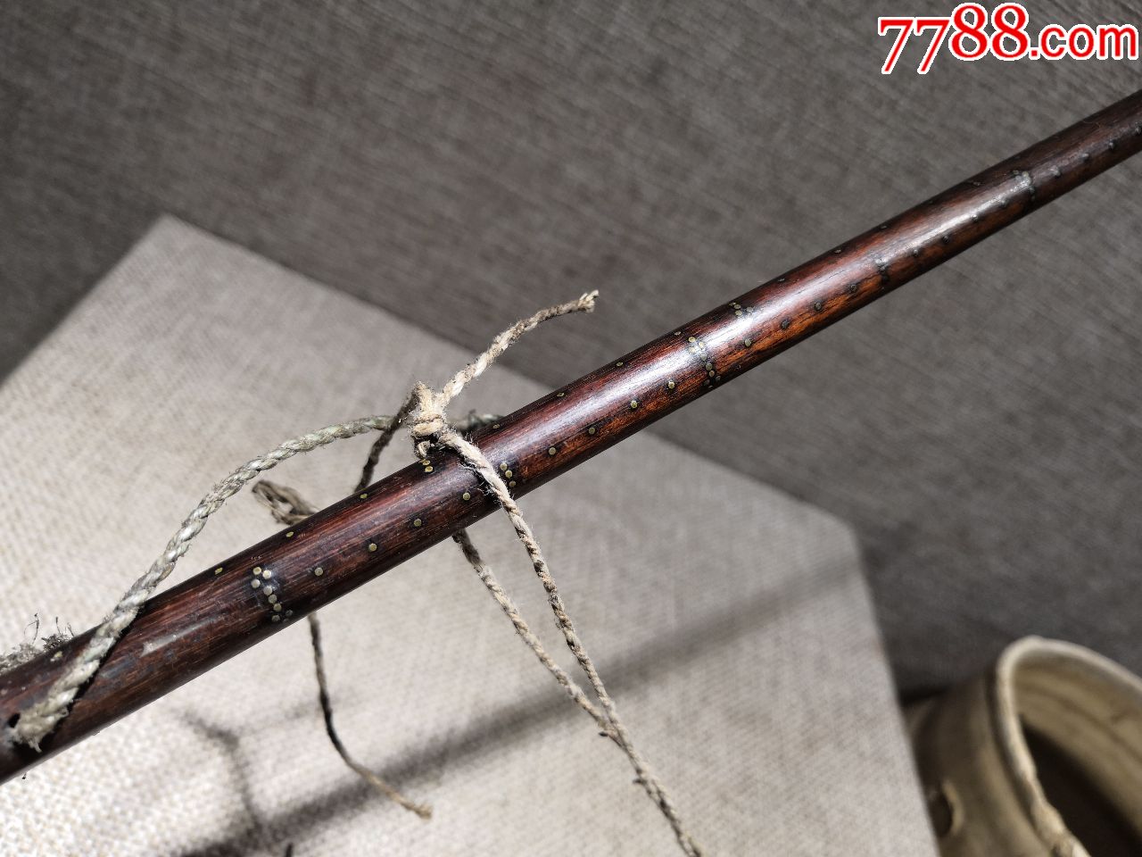 民俗收藏早期秤杆带秤砣包老