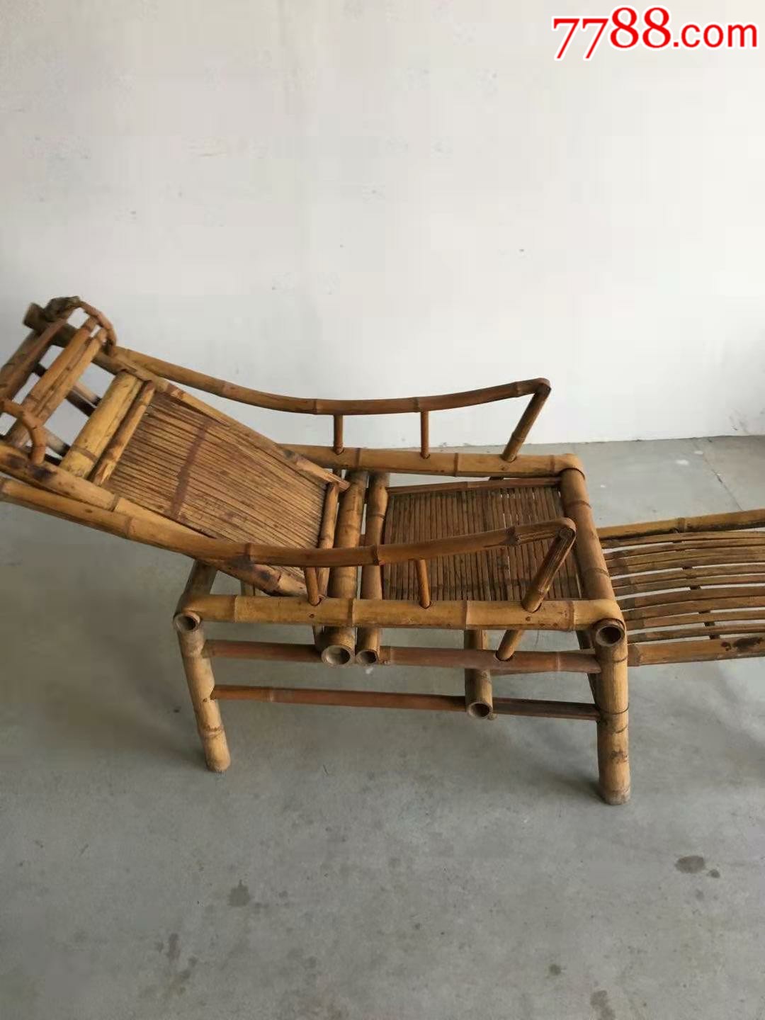 民国时期竹制躺椅折叠椅