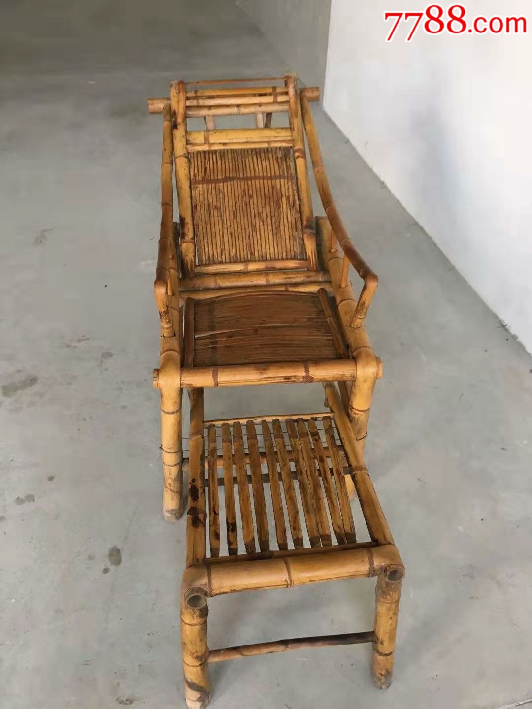 民国时期竹制躺椅折叠椅
