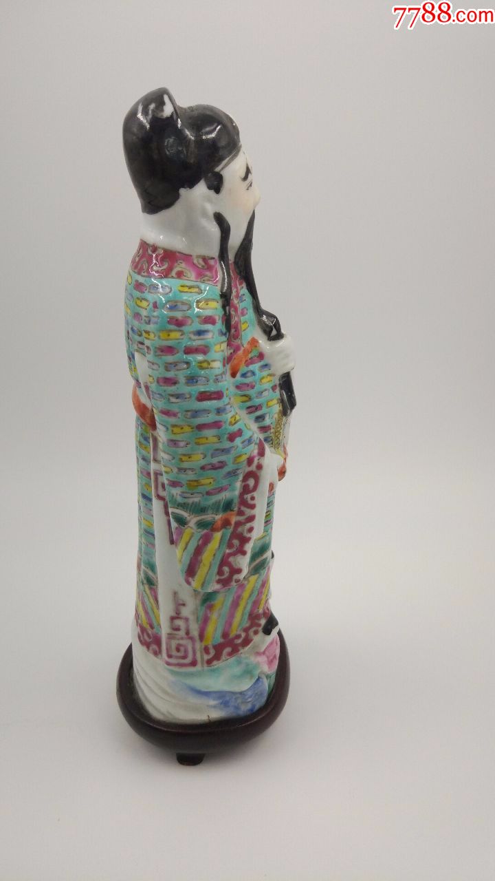 民国粉彩人物雕像-雕塑瓷/瓷雕-7788收藏