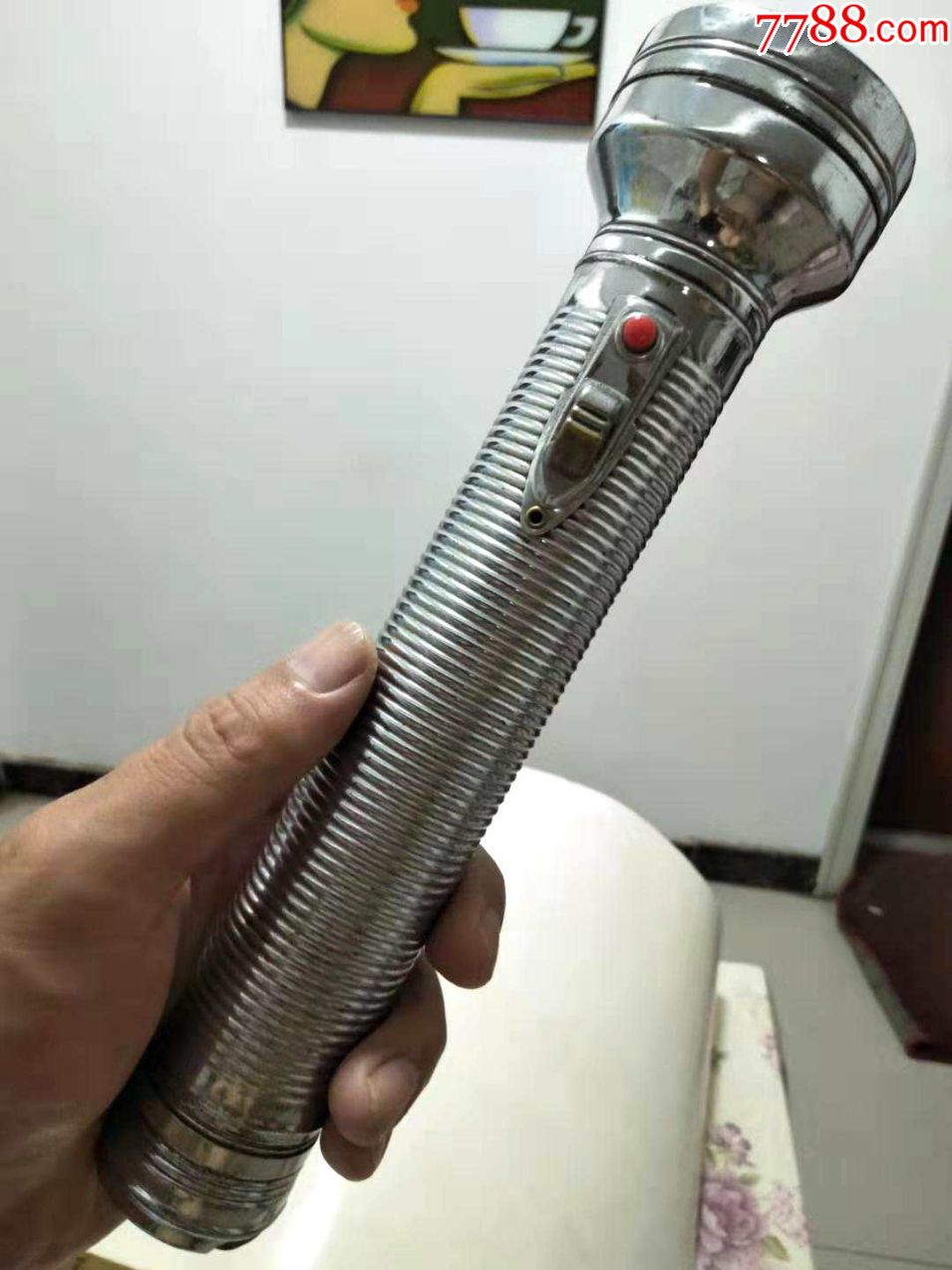 八十年代国货怀旧经典西安产光明牌大号手电筒一个使用三节1号电池