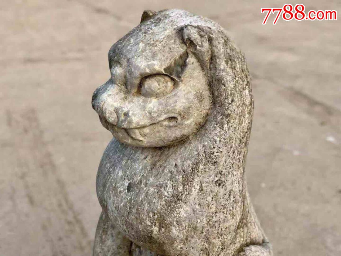 石虎百兽之王青石高97公分造型蹲坐式身姿威严体态健硕