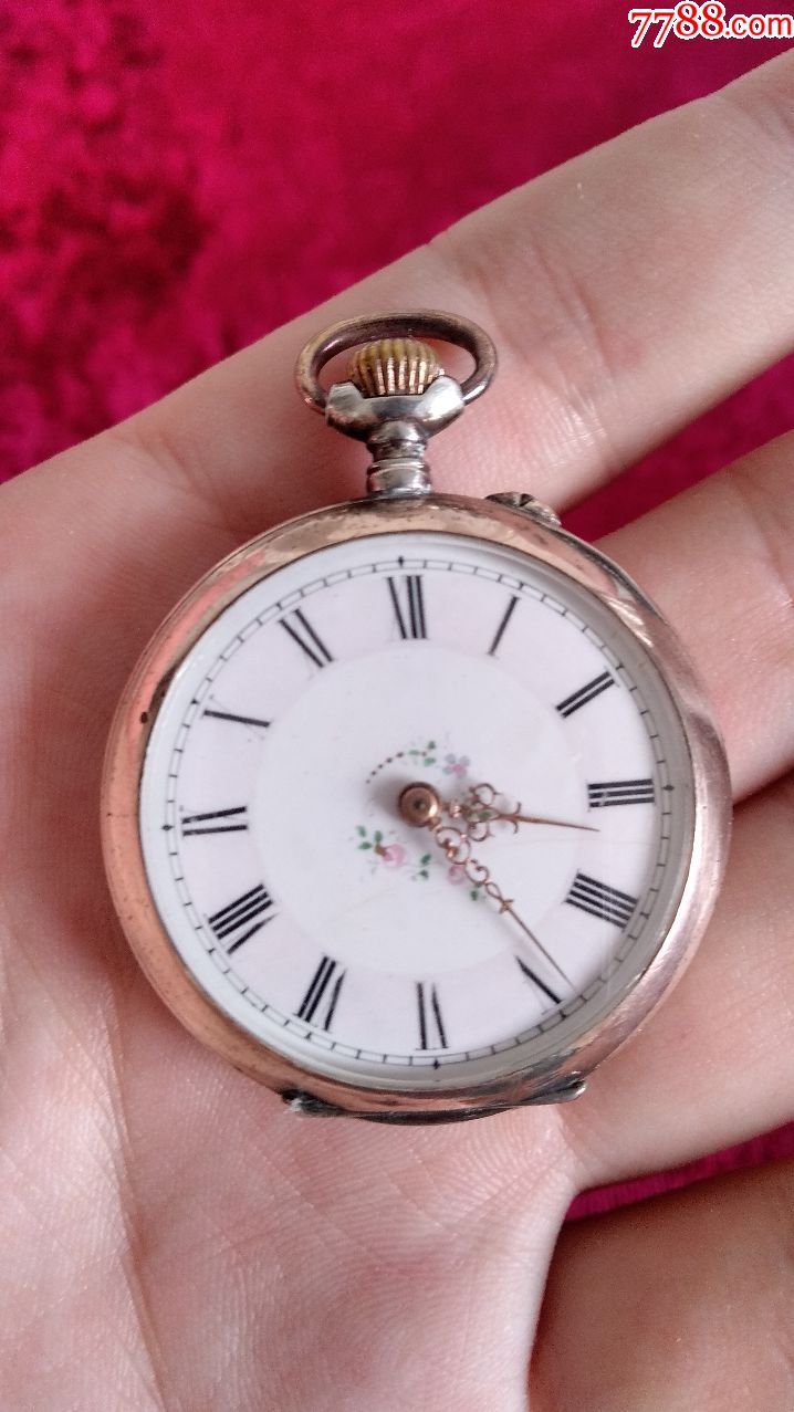 彩盘银壳老怀表