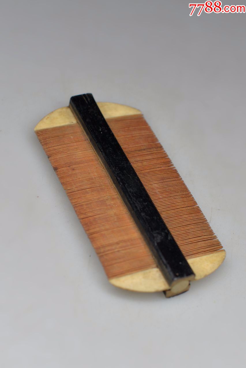 民国老梳子黑漆骨制品竹子条精工篦子古董稀有材质古玩收藏品