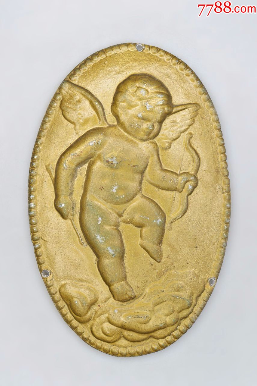 欧洲西洋古董回流小天使装饰墙壁挂牌教堂宗教挂件鎏金浮雕装饰品