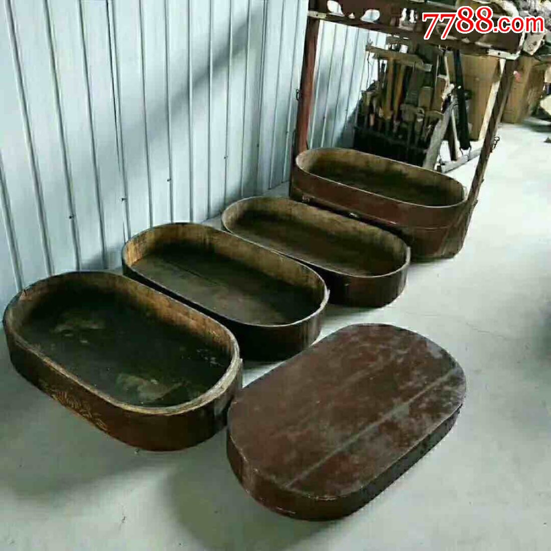 民国时期大户家用的老食盒全品完整包浆一流品相一流皮壳老辣影视道具