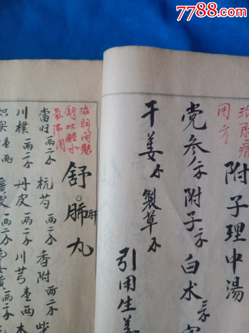 民国白纸精美书法中医秘方手抄本