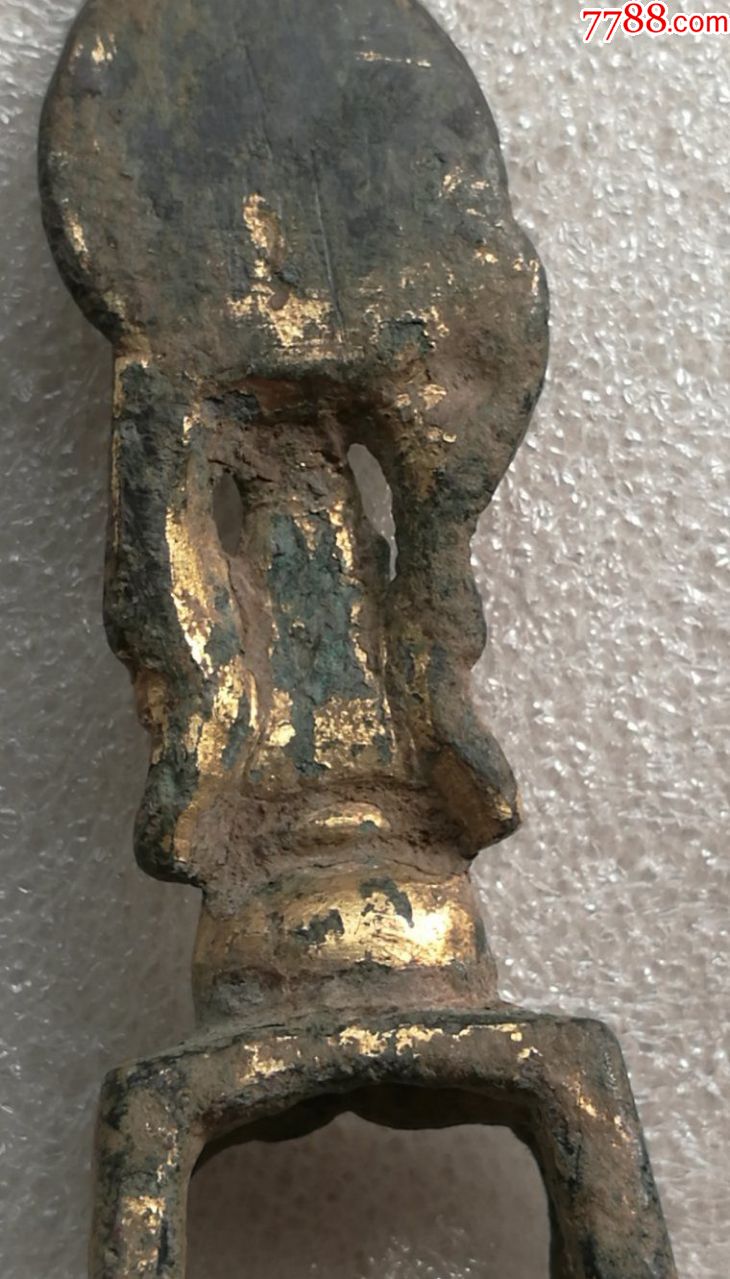 南北朝～唐代!鎏金铜观音板凳佛一尊