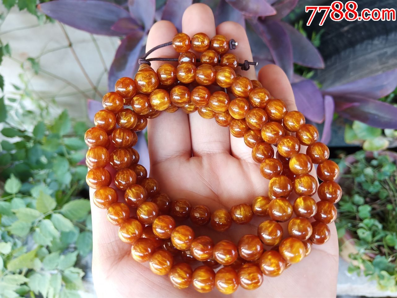 108颗直径08厘米黄金海柳佛珠缠绕多圈手串清仓包邮多省