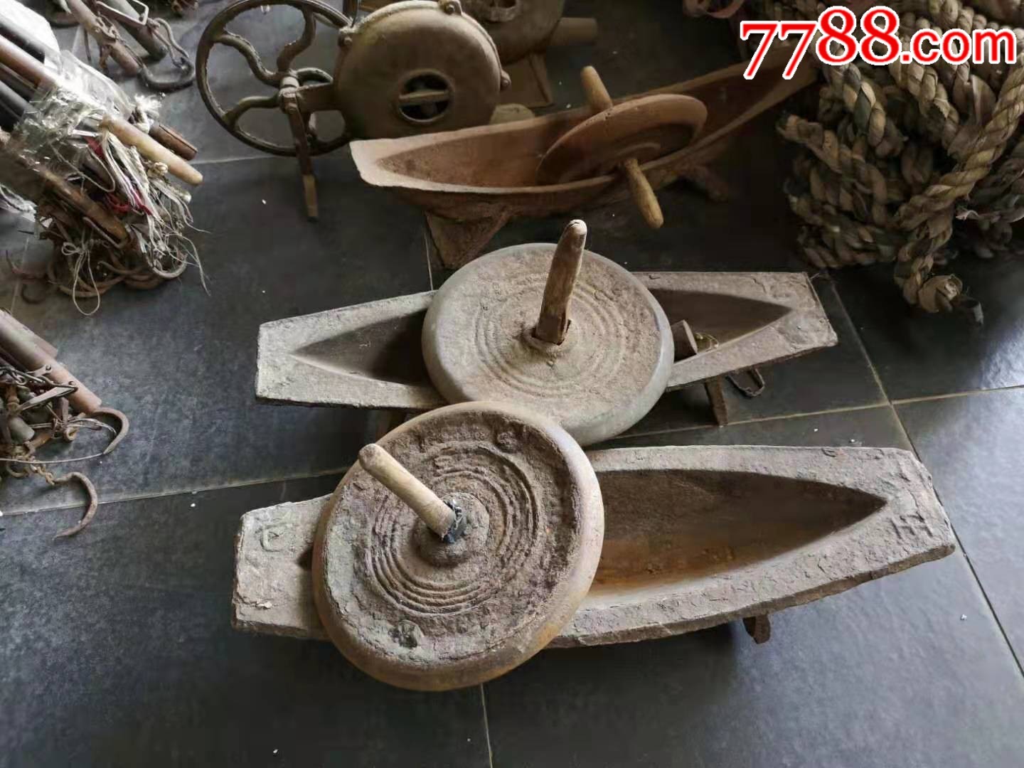 清代药碾子,尺寸如图1100一个-石制工具-7788工艺品