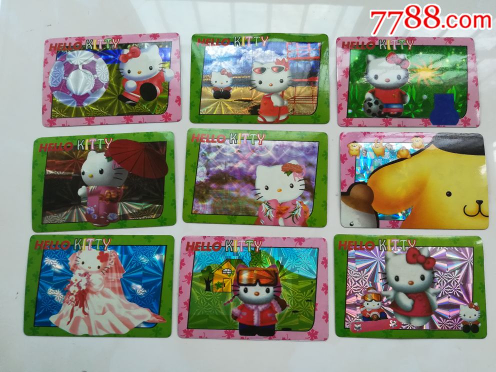 小猫咪闪光卡9张