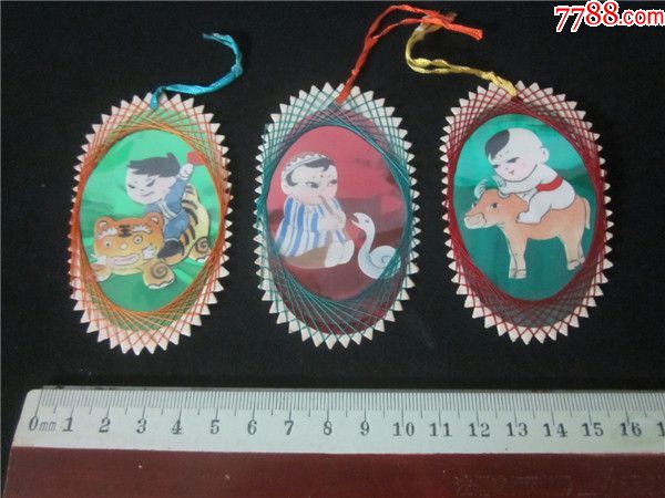 上世纪80年代纯手工制卡通人物造型老式书签3只童年回忆物品