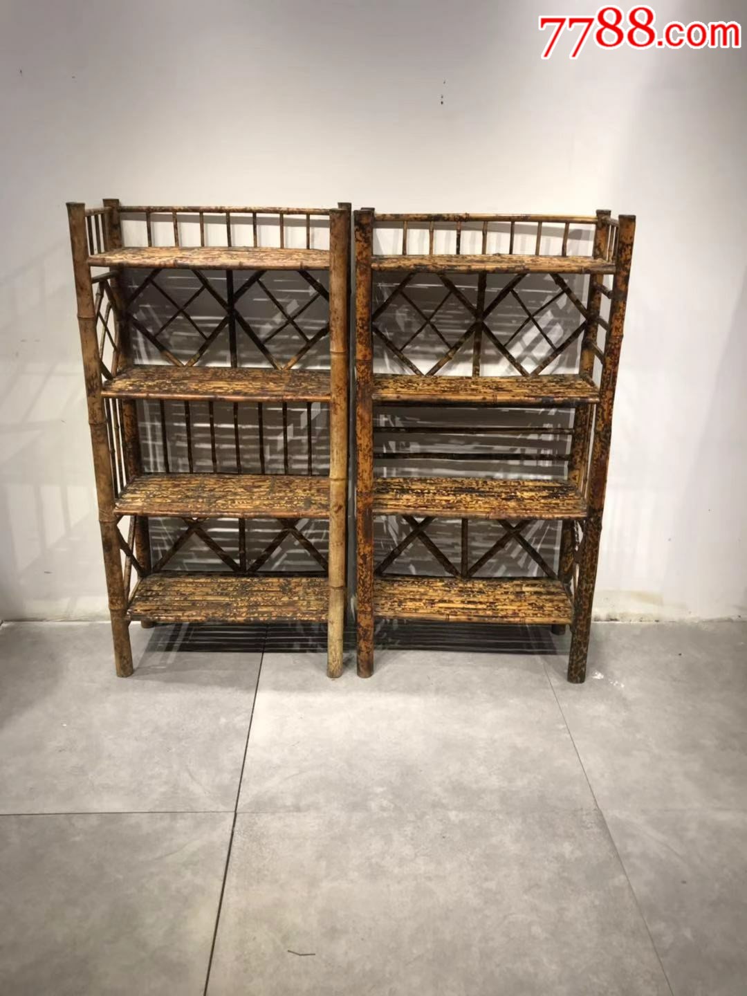 民国时期斑竹书架装修佳品